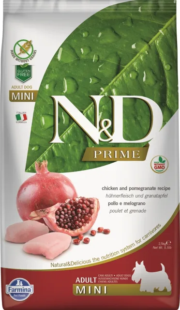 N&amp;D Grain Free Dog Adult Mini Chicken &amp; Pomegranate 2,5 kg