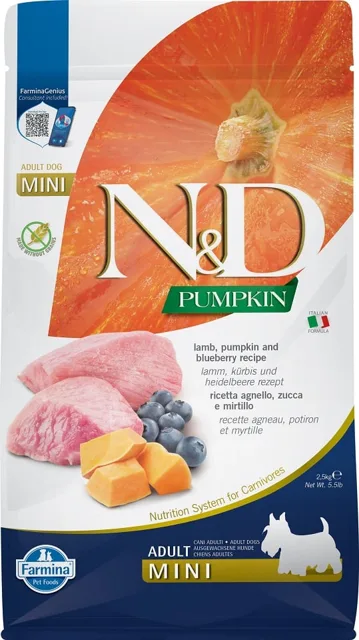 N&amp;D Grain Free Pumpkin Adult Mini Lamb &amp; Blueberry 2,5 kg