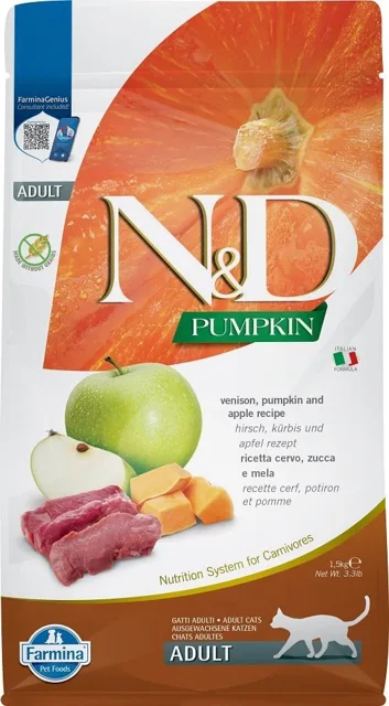 N&amp;D Grain Free Pumpkin CAT Venison &amp; Apple 1,5kg