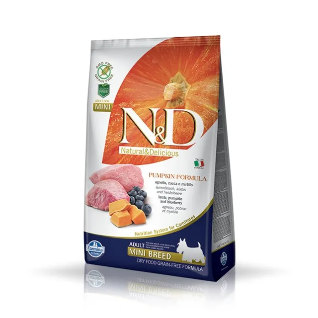 N&amp;D Grain Free Pumpkin Dog Adult Mini Lamb &amp; Blueberry 2 x 7kg