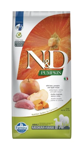 N&amp;D GrainFree Pumpkin Boar &amp; Apple Adult Medium &amp; Maxi 12 kg