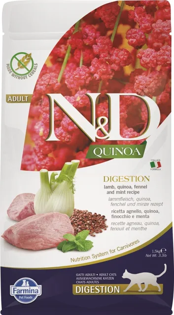 N&amp;D GrainFree Quinoa Cat Digestion Lamb &amp; Fennel 1.5 kg