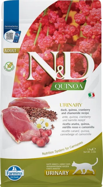 N&amp;D GrainFree Quinoa Cat Urinary Duck &amp; Cranberry 1,5 kg