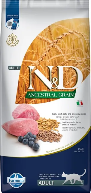 N&amp;D Low Grain Cat Adult Lamb &amp; Blueberry 10 kg