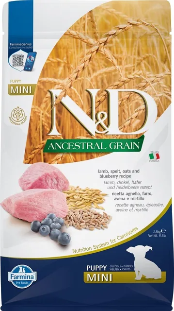 N&amp;D Low Grain Dog Lamb &amp; Blueberry Puppy Mini 2.5 kg