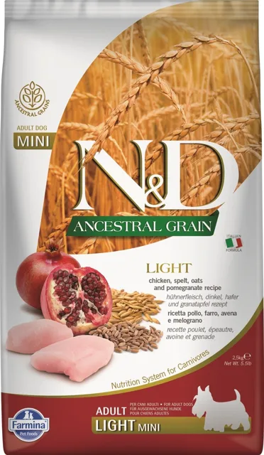 N&amp;D Low Grain Dog Light Mini Chicken &amp; Pomegranate 2,5kg