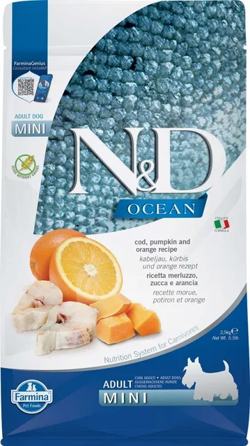 N&amp;D Ocean Adult Mini Codfish &amp; Pumpkin &amp; Orange 2,5 kg