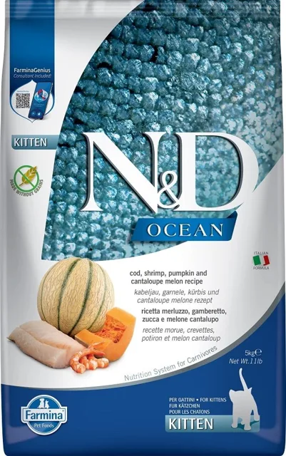 N&amp;D Ocean Cat Kitten Cod &amp; Shrimp&amp;Pumpkin&amp;Melon 5 kg