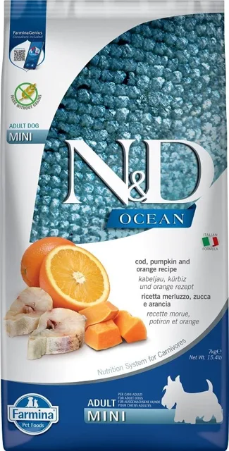 N&amp;D Ocean dog adult codfish, pumpkin, orange mini 7 kg