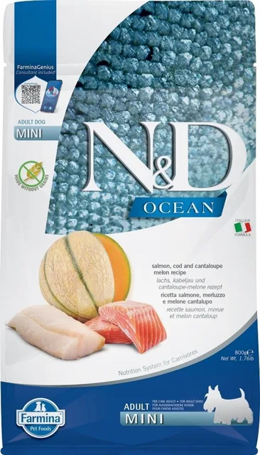 N&amp;D Ocean Dog Adult Mini Salmon &amp; Cod &amp; Melon 800g