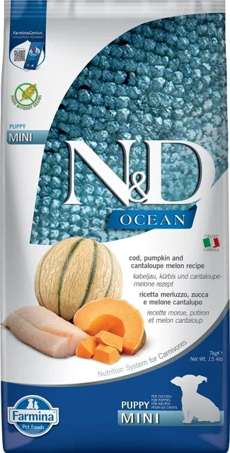 N&amp;D Ocean Dog Puppy Mini cod, pumpkin &amp; cantaloupe melon 7 kg