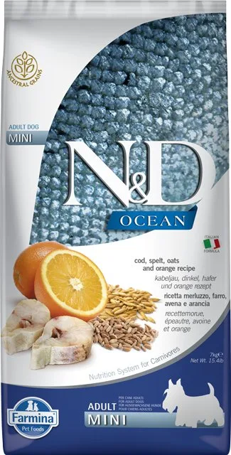 N&amp;D Ocean Low Grain Adult Mini Codfish &amp; Orange 2,5 kg