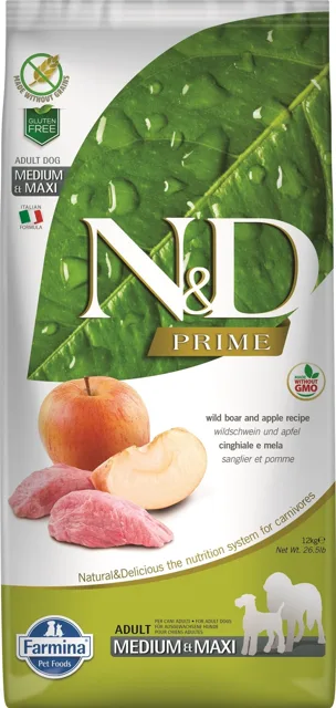 N&amp;D PRIME DOG Adult M/L Boar &amp; Apple 2,5kg