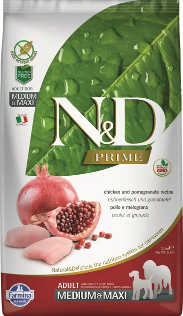 N&amp;D PRIME DOG Adult M/L Chicken &amp; Pomegranate 2,5kg