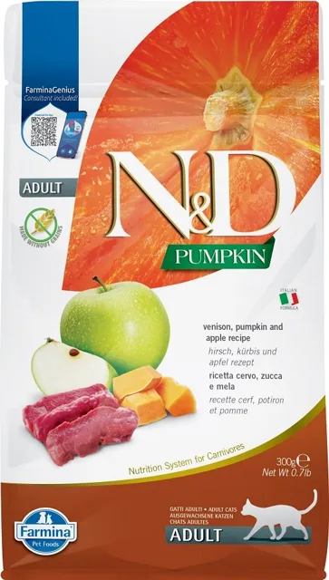 N&amp;D Pumpkin Adult Cat Venison&amp;Apple 300 g
