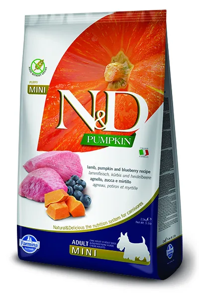 N&amp;D Pumpkin Dog Mini Adult Lamb/Blueberry Grain-free - 800g
