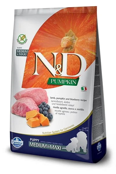 N&amp;D Pumpkin Dog Puppy Medium/Large Grain-free Lamb/Blueberry - 2,5kg