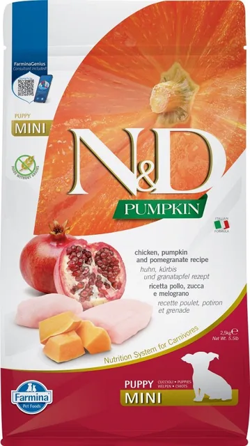 N&amp;D Pumpkin Dog Puppy Mini Chicken &amp; Pomegranate 2.5 kg