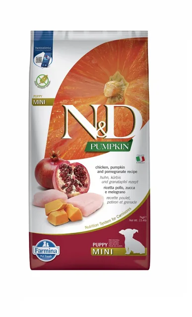 N&amp;D Pumpkin Dog Puppy Mini Chicken &amp; Pomegranate 7 kg