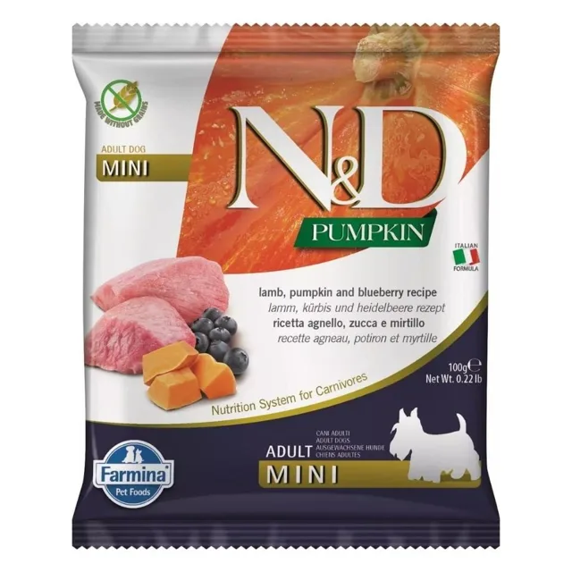N&amp;D Pumpkin Lamb&amp;Blueberry Adult Mini 100g