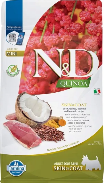N&amp;D Quinoa Dog Skin &amp; Coat Duck &amp; Coconut Mini 800g