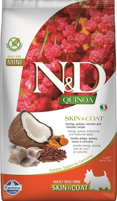 N&amp;D Quinoa Skin&amp;Coat Herring &amp;Coconut Mini 2,5 kg