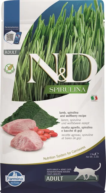N&amp;D Spirulina Cat Adult Lamb &amp; Wolfberry 1,5 kg