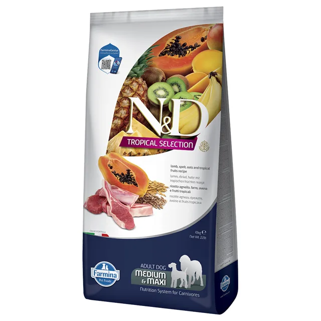 N&D Dog Tropical Selection Adult Medium/Maxi s jehněčím masem - výhodné balení: 2 x 10 kg