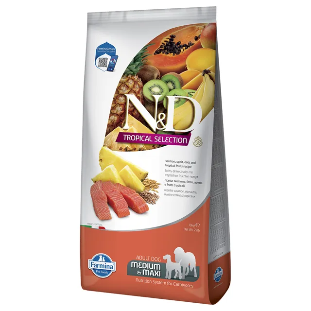 N&D Dog Tropical Selection Adult Medium/Maxi s lososem - výhodné balení: 2 x10 kg