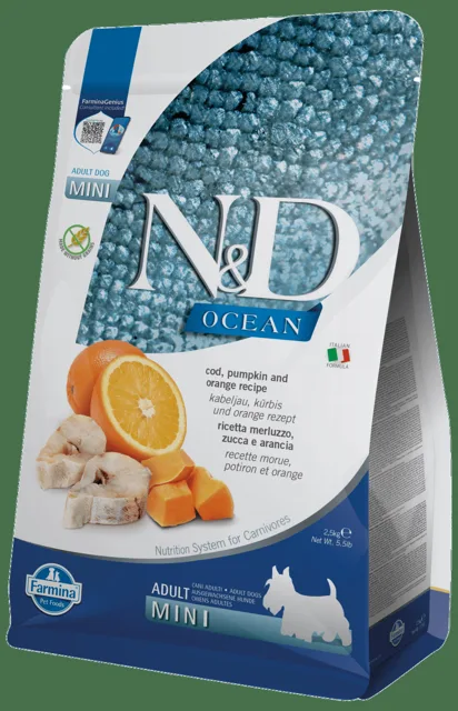 N&D Ocean Dog Adult Mini Codfish&Pumpkin&Orange 2,5kg