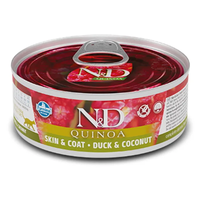 N&D Quinoa Duck & Coconut Skin & Coat Adult pro dospělé kočky 80 g