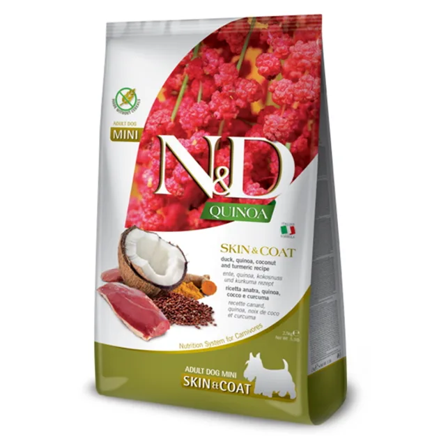 N&D Quinoa Skin & Coat Duck & Coconut Mini pro malá plemena psů 2,5 kg