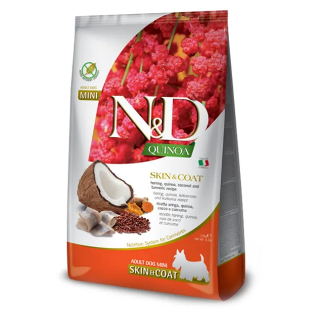 N&D Quinoa Skin & Coat Herring & Coconut pro malá plemena psů 2,5 kg
