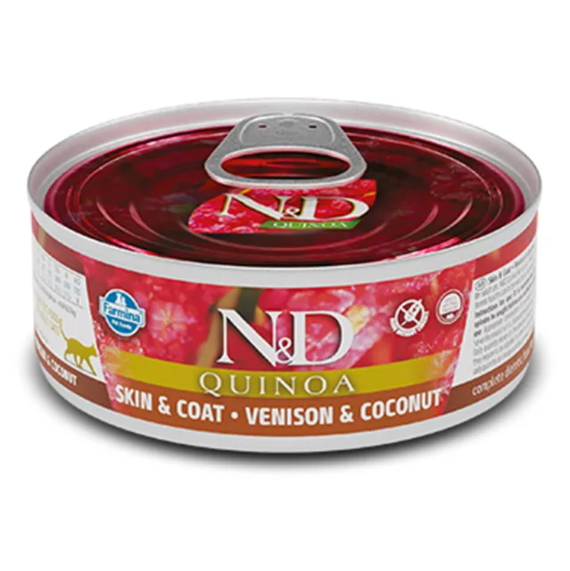N&D Quinoa Venison & Coconut Skin & Coat Adult pro dospělé kočky 80 g