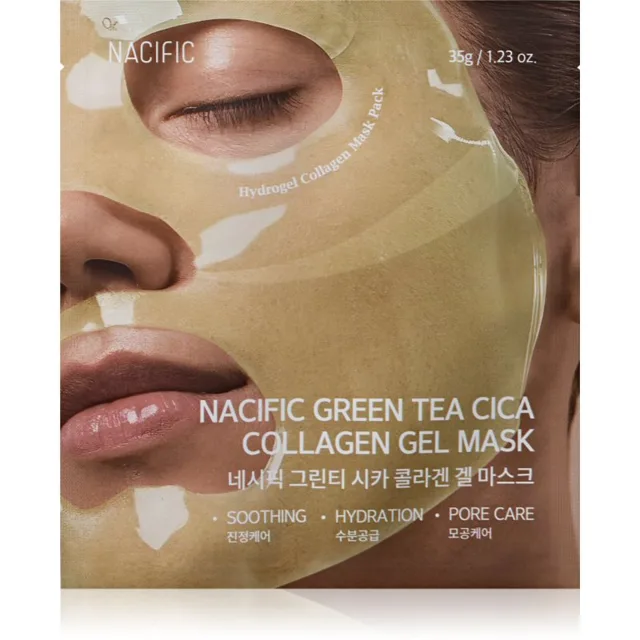 Nacific Green Tea Collagen Gel Mask rozjasňující pleťová maska s hydratačním účinkem 1 ks