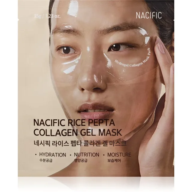 Nacific Rice + Pepta Collagen Gel Mask hydratační plátýnková maska pro rozjasnění a vyhlazení pleti 1 ks