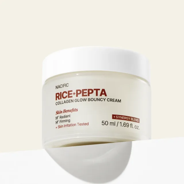 NACIFIC - Rice Pepta Collagen Glow Bouncy Cream - Rozjasňující krém s rýží, peptidy a kolagenem - 50 g