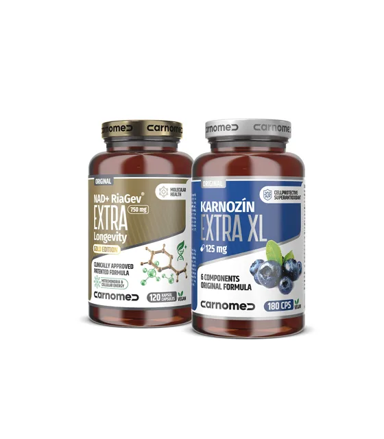 NAD+ RiaGev® EXTRA Longevity 120 cps + Karnozín EXTRA XL 125 mg 180 cps