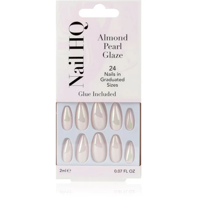 Nail HQ Almond umělé nehty Pearl Glaze 24 ks