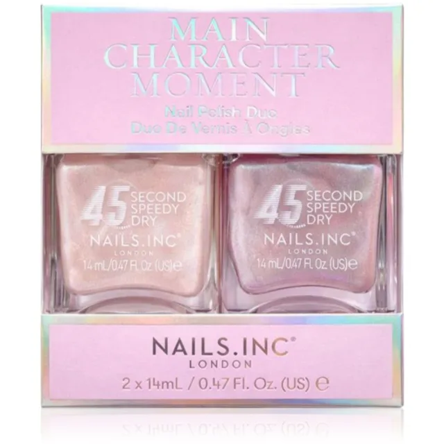 Nails Inc. 45 Second Speedy Gloss lak na nehty DUO BALENÍ odstín Main Character Moment 2x14 ml
