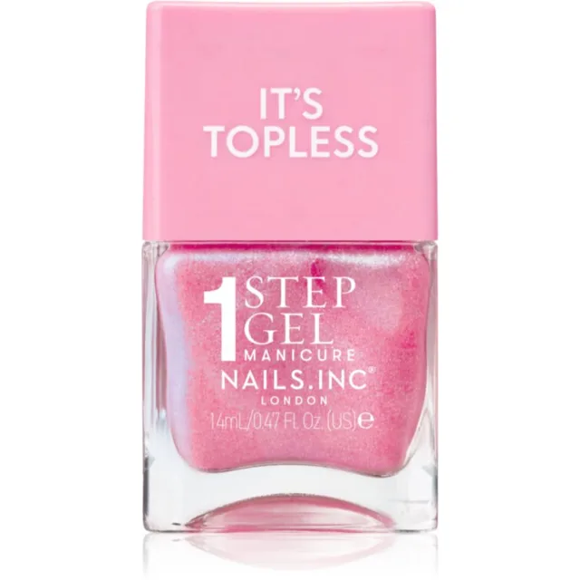 Nails Inc. It’s Topless gelový lak na nehty pro dlouhotrvající efekt odstín Danielle Magenta Shimmer 14 ml