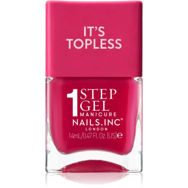 Nails Inc. It’s Topless gelový lak na nehty pro dlouhotrvající efekt odstín Gracie Guava Red 14 ml