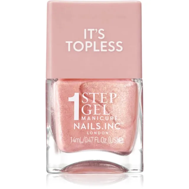 Nails Inc. It’s Topless gelový lak na nehty pro dlouhotrvající efekt odstín Remi Nude Shimmer 14 ml