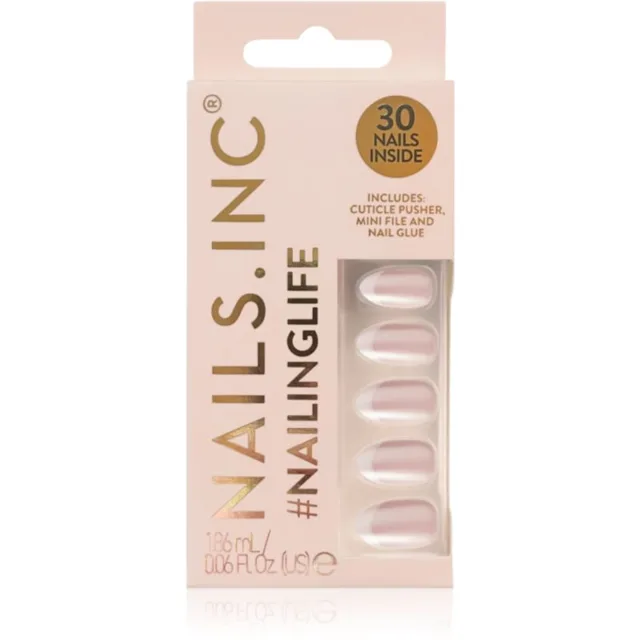 Nails Inc. #NailingLife Press-On Nails umělé nehty odstín All Out Olivia Glaze 33 ks