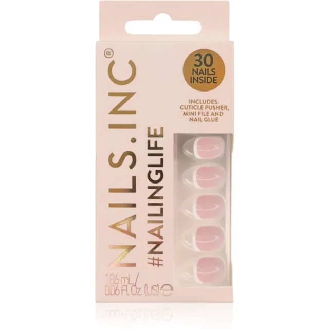 Nails Inc. #NailingLife Press-On Nails umělé nehty odstín Classic Kim Classic French Tip Square-Shaped 33 ks