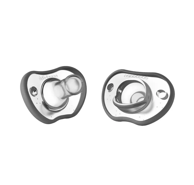 Nanobébé Flexy dudlík 0-3m, 2ks - šedá