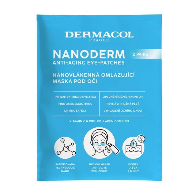 NANODERM Nanovlákenná suchá omlazující maska pod oči Dermacol - Oficiální e-shop Dermacol