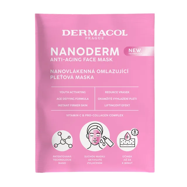 NANODERM Suchá nanovlákenná omlazující pleťová maska – celoobličejová Dermacol - Oficiální e-shop Dermacol