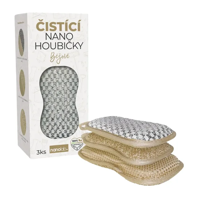 Nanolab Čisticí nano houbičky béžové 3 ks