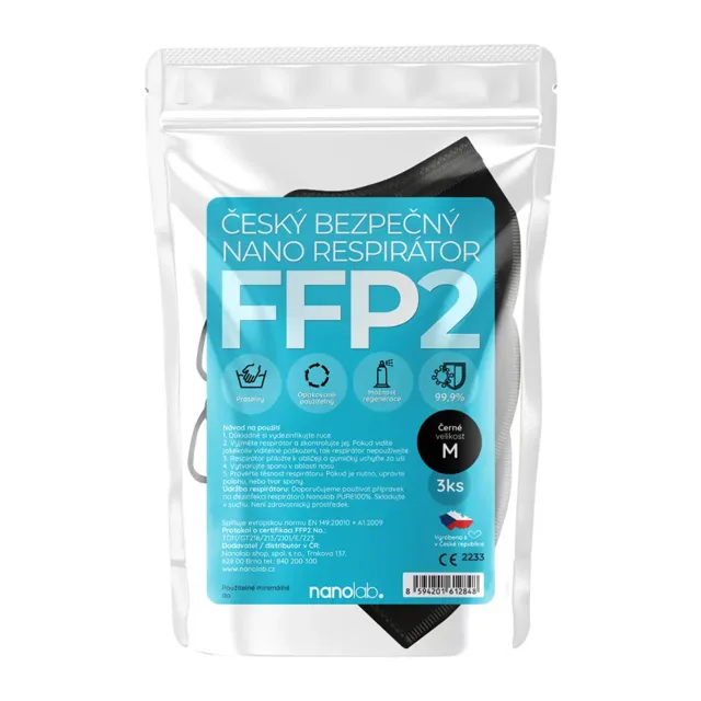 Nanolab Respirátor Nano FFP2 černé 3 ks
